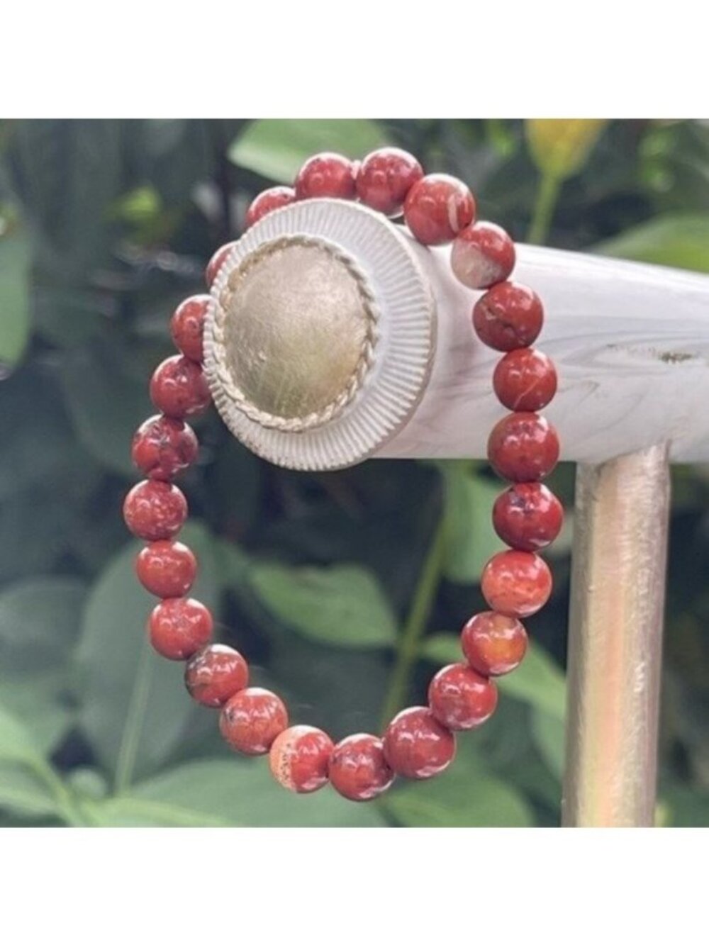 8mm Red Jasper Stretch Bead Bracelet